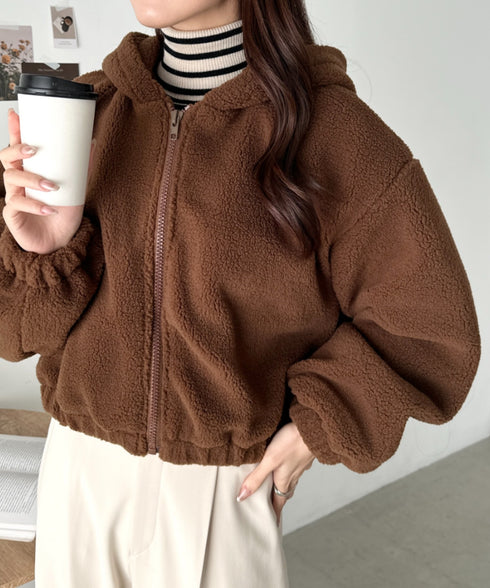 ボアフードZIPブルゾン | CL2254008 | ブラウン