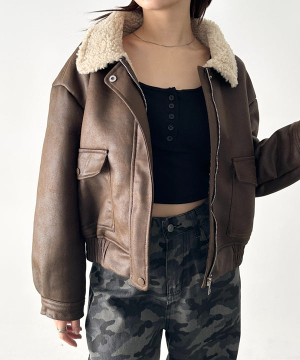 ヴィンテージライクPUブルゾン | BA2254003 | ブラウン