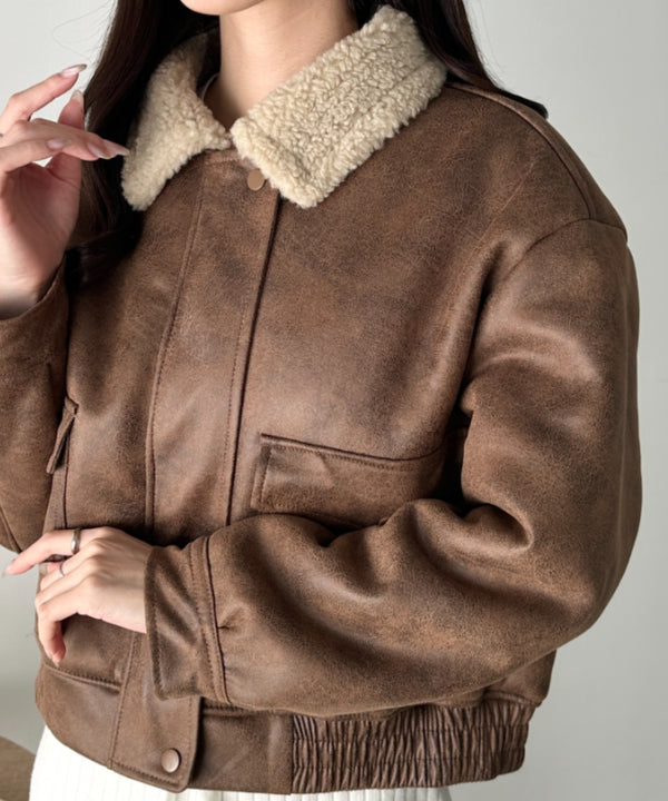 ヴィンテージライクオーバーサイズPUブルゾン | CL2254009 | キャメル