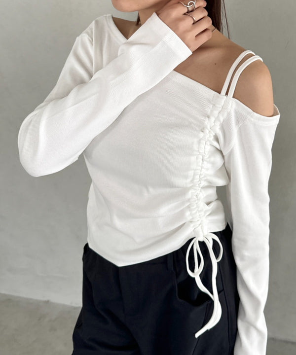 シャーリングピグメントワンショルトップス | BA2253028 | ホワイト