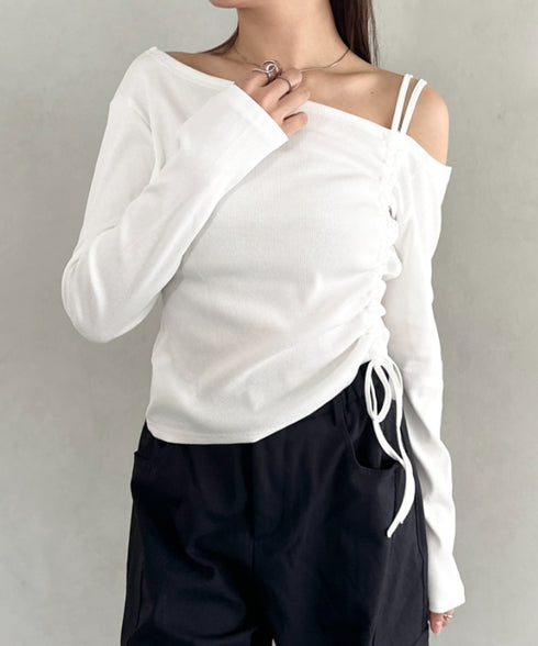 シャーリングピグメントワンショルトップス | BA2253028 | ホワイト