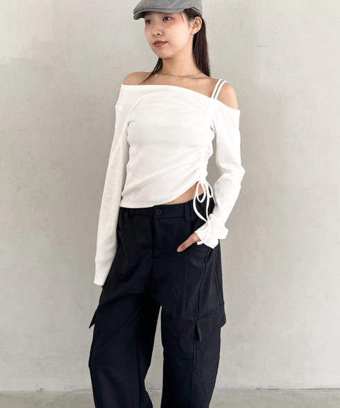 シャーリングピグメントワンショルトップス | BA2253028 | ホワイト