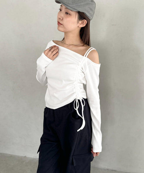 シャーリングピグメントワンショルトップス | BA2253028 | ホワイト