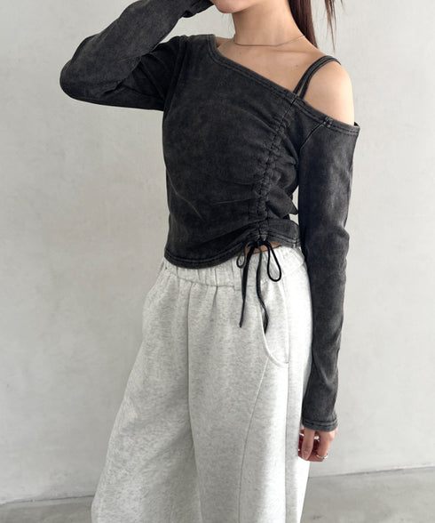 シャーリングピグメントワンショルトップス | BA2253028 | ブラック