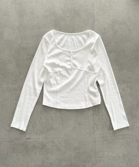 ピグメントヘンリーネックコンパクトトップス | BA2253029 | ホワイト