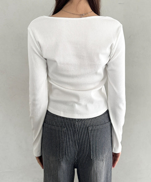 ピグメントヘンリーネックコンパクトトップス | BA2253029 | ホワイト