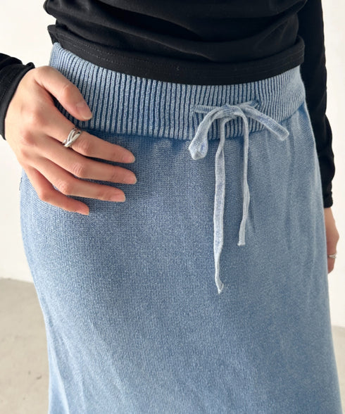 メランジニットロングスカート | BA2256047 | ブルー