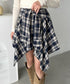 チェックシャツ巻き風ミニスカート | CL2253034 | ダークネイビー