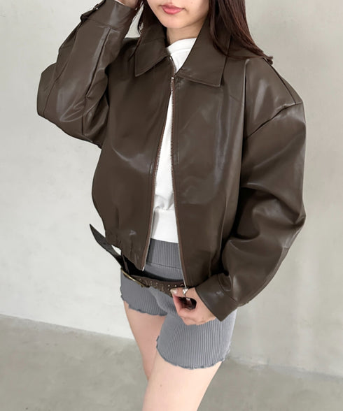 PUミドルブルゾン | BA2253030 | ブラウン