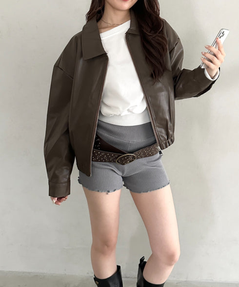 PUミドルブルゾン | BA2253030 | ブラウン