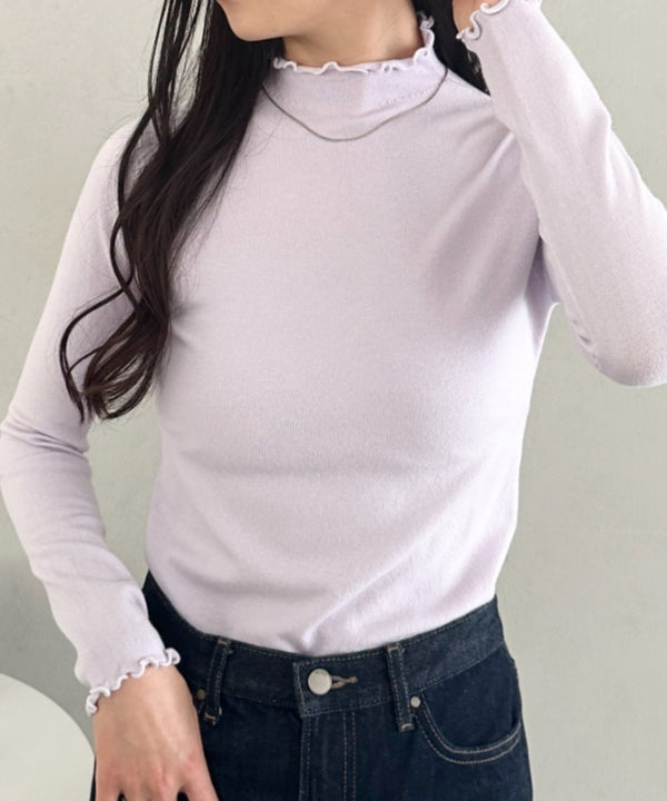 メロウフリル長袖トップス | CL2256065 | ラベンダー