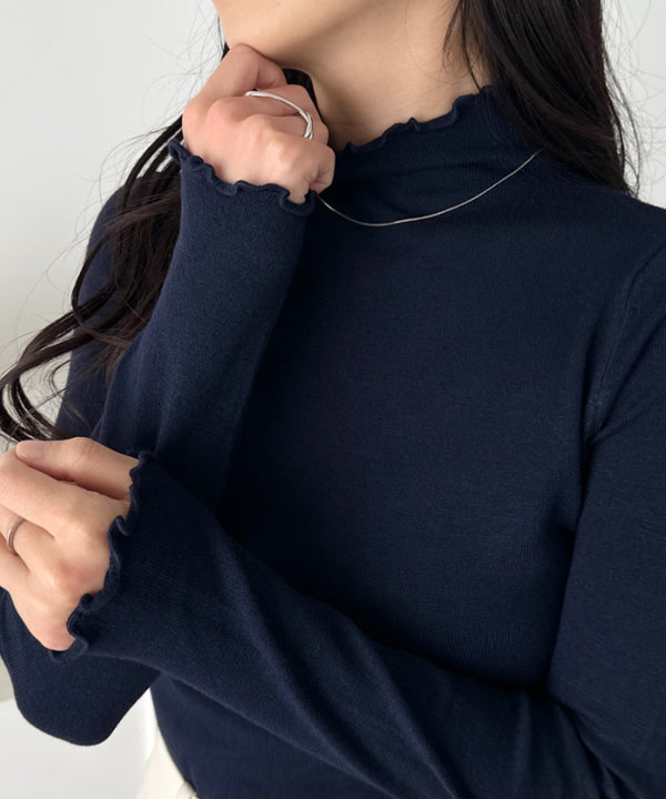 メロウフリル長袖トップス | CL2256065 | ネイビー