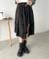 アシンメトリースウェードスカート | CL2256067 | ブラック