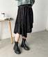 アシンメトリースウェードスカート | CL2256067 | ブラック