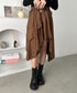 アシンメトリースウェードスカート | CL2256067 | ブラウン