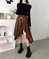 アシンメトリースウェードスカート | CL2256067 | ブラウン