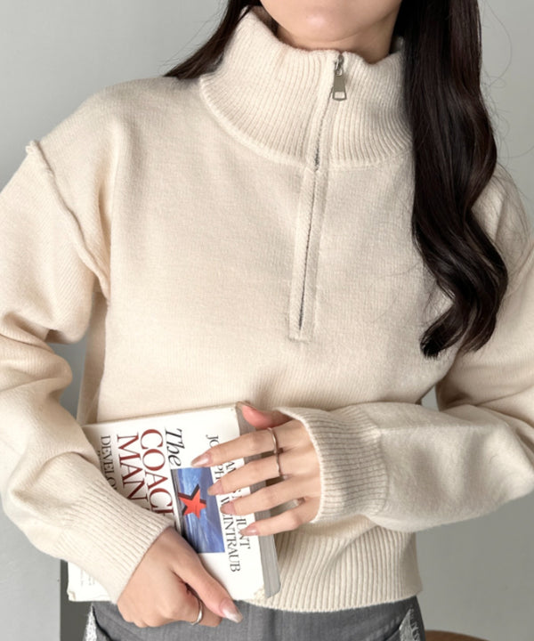 ハーフジップニットプルオーバー | CL2254012 | ベージュ