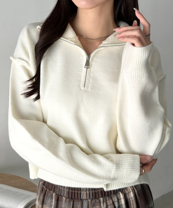 ハーフジップニットプルオーバー | CL2254012 | アイボリー