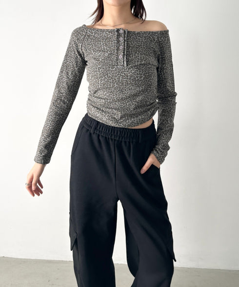 カーゴスウェットワイドパンツ | BA2256049 | ブラック