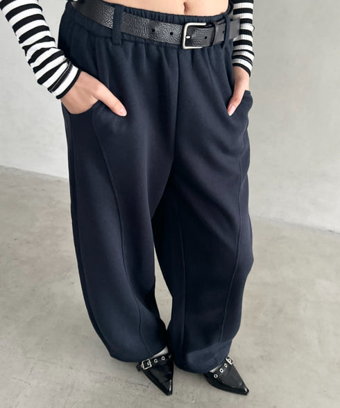スウェットワイドカーブパンツ | BA2256050 | ネイビー