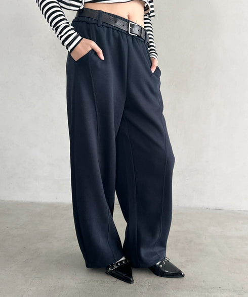 スウェットワイドカーブパンツ | BA2256050 | ネイビー