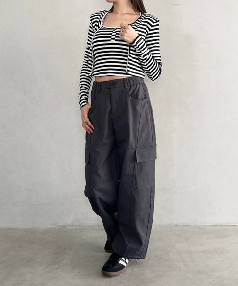 ポケットマルチワイドカーゴパンツ | BA2256051 | グレー