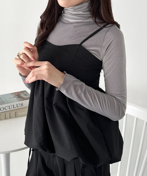 メロウハイネックシアーベロアトップス | CL2253036 | グレー