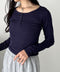 ヘンリーネック長袖トップス | CL2253037 | ネイビー