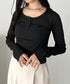 ヘンリーネック長袖トップス | CL2253037 | ブラック