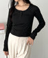 ヘンリーネック長袖トップス | CL2253037 | ブラック