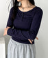 ヘンリーネック長袖トップス | CL2253037 | ネイビー