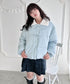 プードルファーフロントリボンパデットジャケット | LO2254025 | ライトブルー