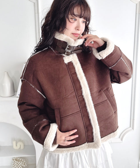 フェイクファームートンライクジャケット | LO2254027 | ブラウン