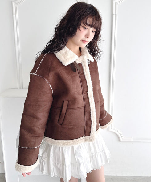フェイクファームートンライクジャケット | LO2254027 | ブラウン