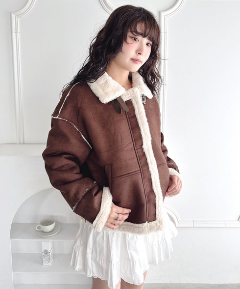 フェイクファームートンライクジャケット | LO2254027 | ブラウン