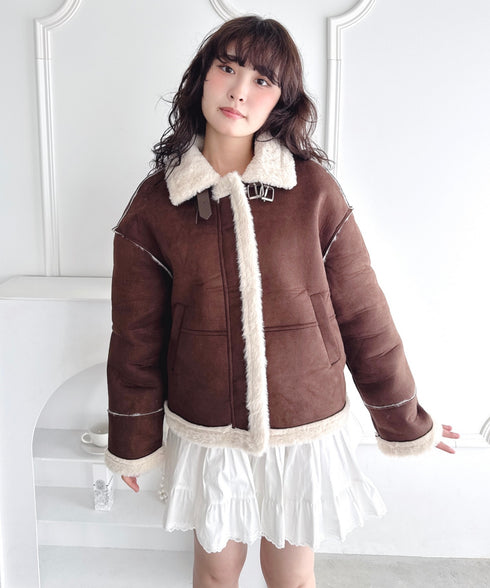 フェイクファームートンライクジャケット | LO2254027 | ブラウン