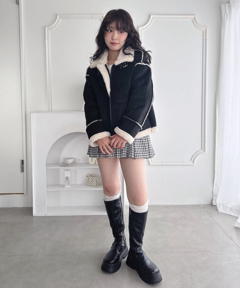 フェイクファームートンライクジャケット | LO2254027 | ブラック