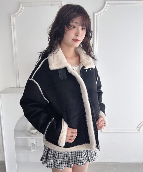 フェイクファームートンライクジャケット | LO2254027 | ブラック