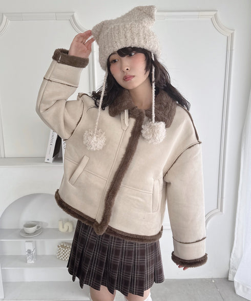 フェイクファームートンライクジャケット | LO2254027 | アイボリー