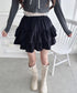 【チェック&無地】ウールライクフリルミニスカパン | LO2254034 | ブラック