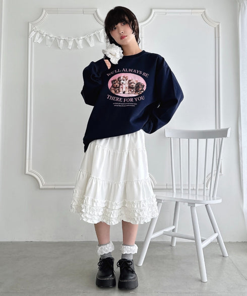 裾フリルティアードミディスカート | LO2256067 | アイボリー