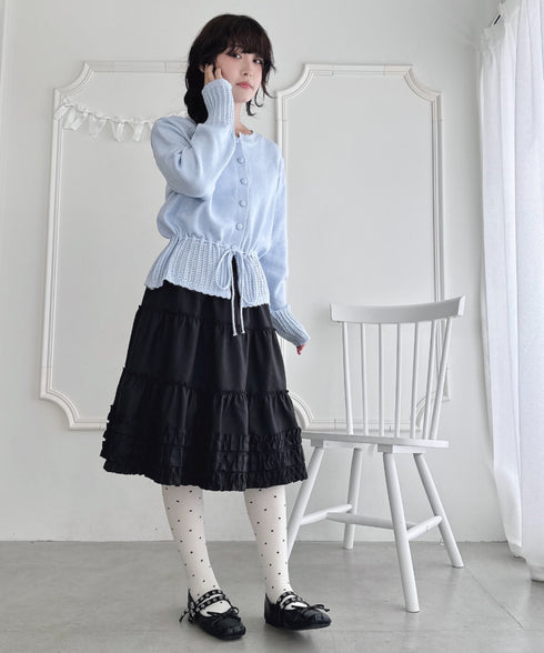 裾フリルティアードミディスカート | LO2256067 | ブラック