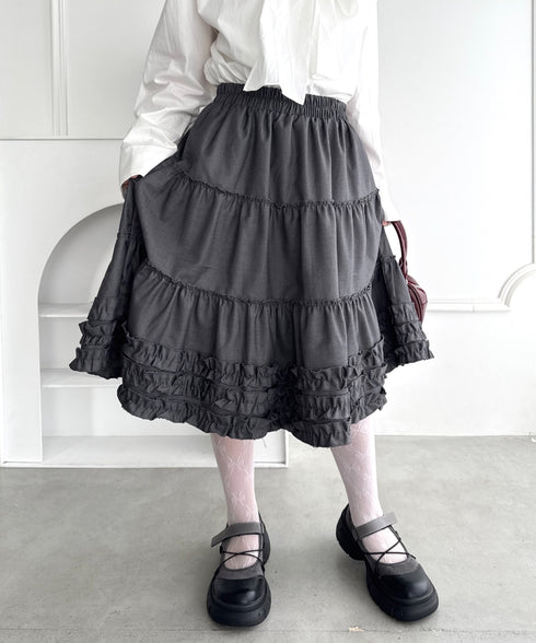 裾フリルティアードミディスカート | LO2256067 | グレー