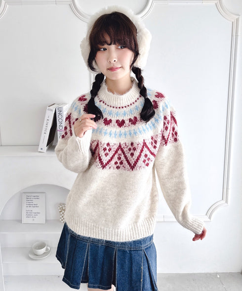 ハートノルディックニットトップス | LO2254028 | アイボリー