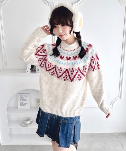 ハートノルディックニットトップス | LO2254028 | アイボリー