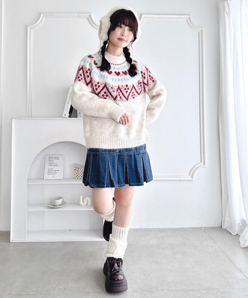 ハートノルディックニットトップス | LO2254028 | アイボリー