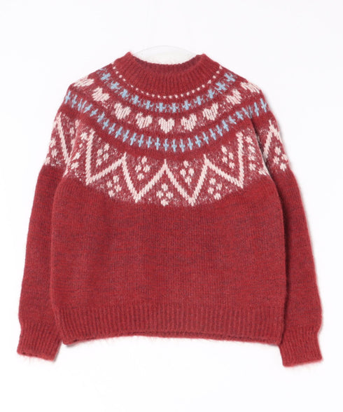 ハートノルディックニットトップス | LO2254028 | レッド