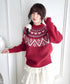 ハートノルディックニットトップス | LO2254028 | レッド