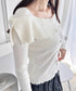 【5色展開】フロントボタンオフショル風ニットトップス | LO2256070 | ホワイト