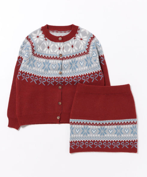 リボンノルディックニットセットアップ【2点SET】 | LO2254029 | レッド